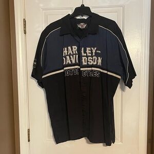 Harley-Davidson Black and Gray Casual Shirt